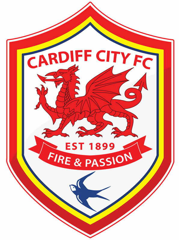 Cardiff City’s new logo with the red dragon figuring prominently