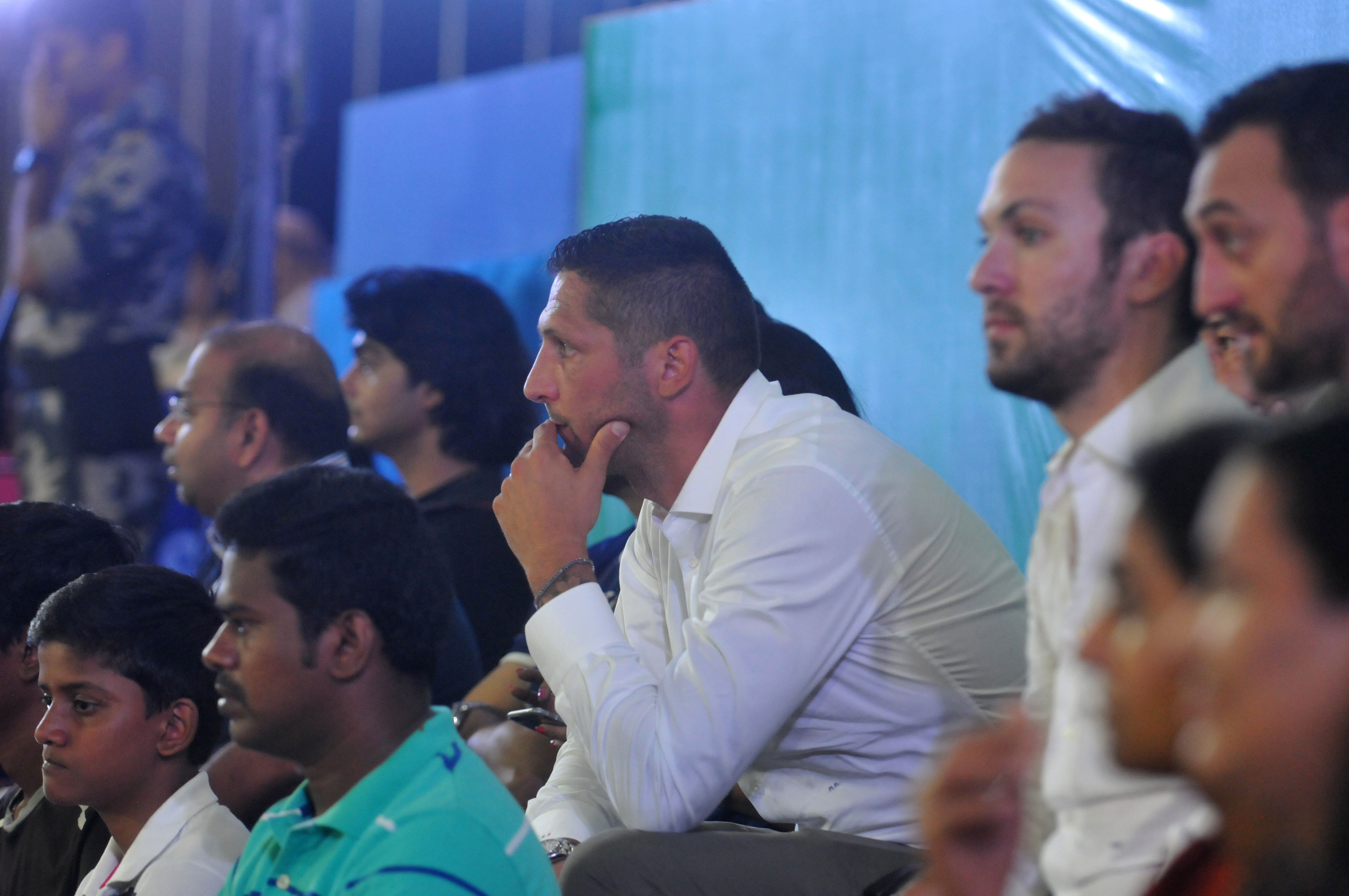 Chennaiyin FC coach Marco Materazzi react during match 1 of the Indian Super League (ISL) season 2  between Chennaiyin FC and Atlético de Kolkata held at the Jaccwaharlal Nehru Stadium, Chennai, Tamil Nadu, India on the 3rd October 2015.

Photo by Arjun Singh/ ISL/ SPORTZPICS