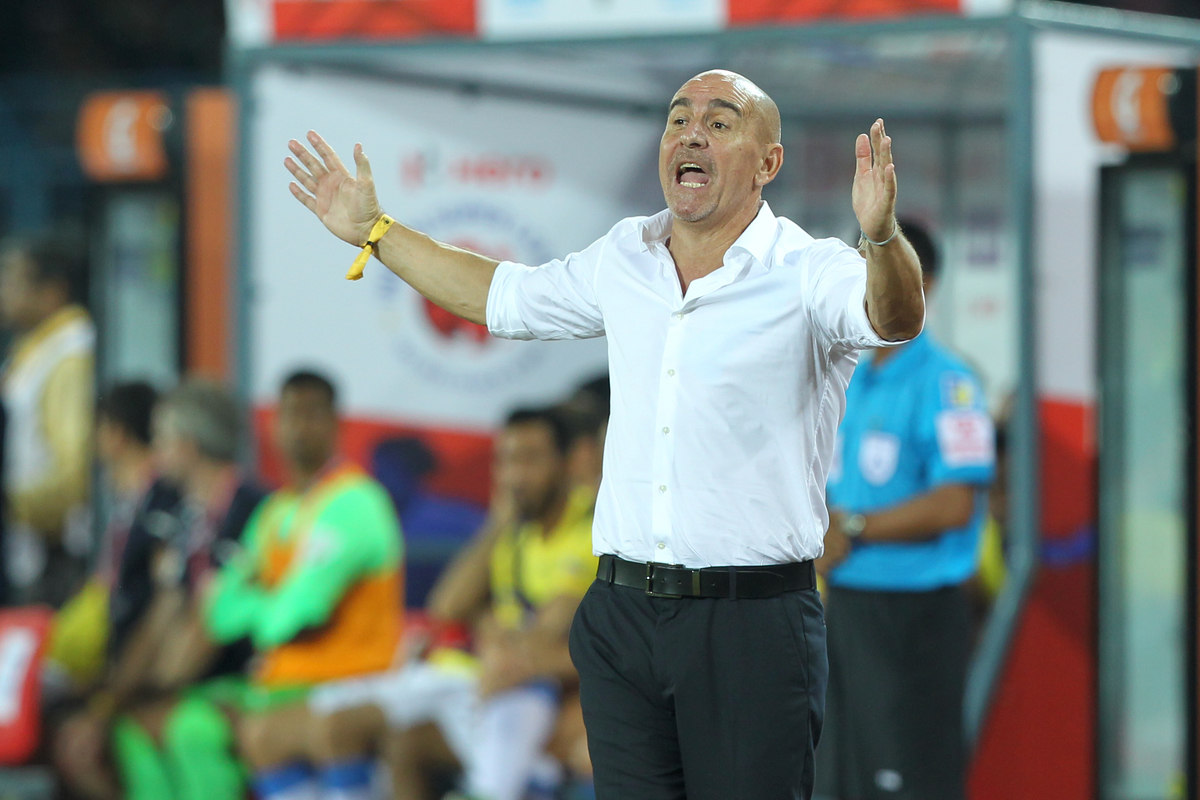 Atletico de Kolkata coach Antonio Lopez Habas reacts during match 10 of the Indian Super League (ISL) season 2  between Atlético de Kolkata and Kerala Blasters FC held at the Salt Lake Stadium, Kolkata, India on the 13th October 2015.

Photo by Deepak Malik / ISL/ SPORTZPICS
