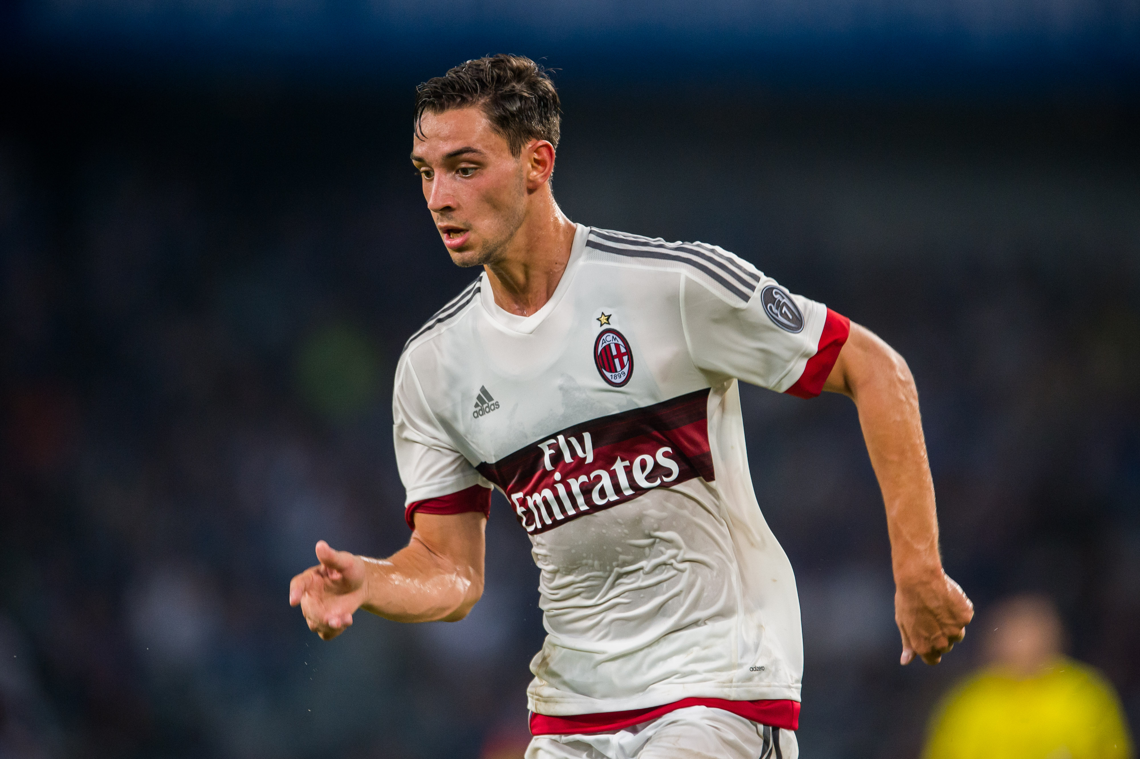 SHENZHEN, CHINA - JULY 25: Mattia De Sciglio of AC Milan in action during the AC Milan vs FC Internacionale as part of the International Champions Cup 2015 at the looks onnggang Stadium on July 25, 2015 in Shenzhen, China. (Photo by Aitor Alcalde/Getty Images)
