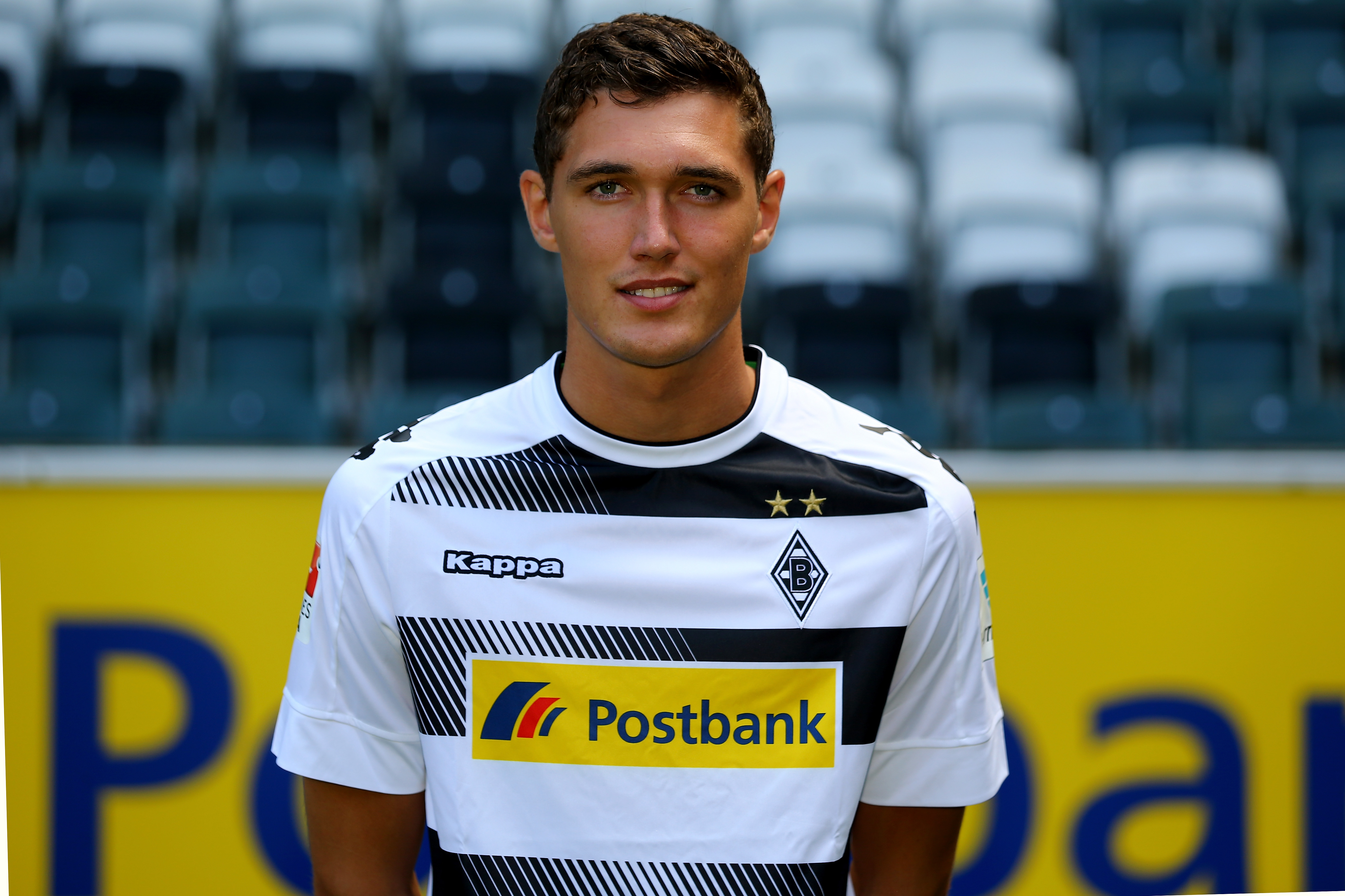 MOENCHENGLADBACH, GERMANY - AUGUST 01:  Andreas Christensen of Moenchengladbach poses during the team presentation of Borussia Moenchengladbach at Borussia-Park on August 1, 2016 in Moenchengladbach, Germany.  (Photo by Christof Koepsel/Bongarts/Getty Images)