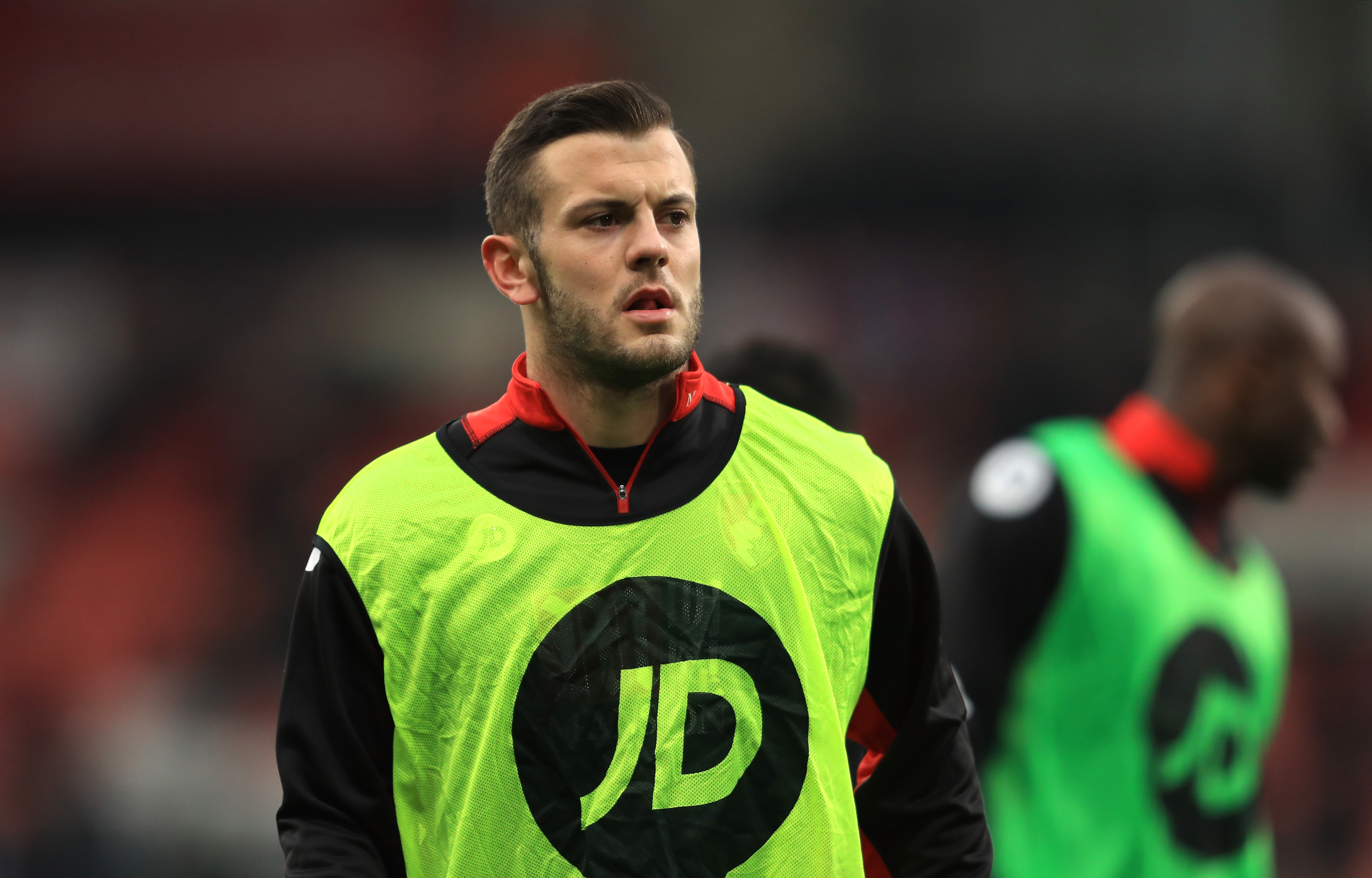 BOURNEMOUTH, ENGLAND - JANUARY 21: Jack Wilshere of AFC Bournemouth (C) warms up prior to the Premier League match between AFC Bournemouth and Watford at Vitality Stadium on January 21, 2017 in Bournemouth, England. (Photo by Richard Heathcote/Getty Images)