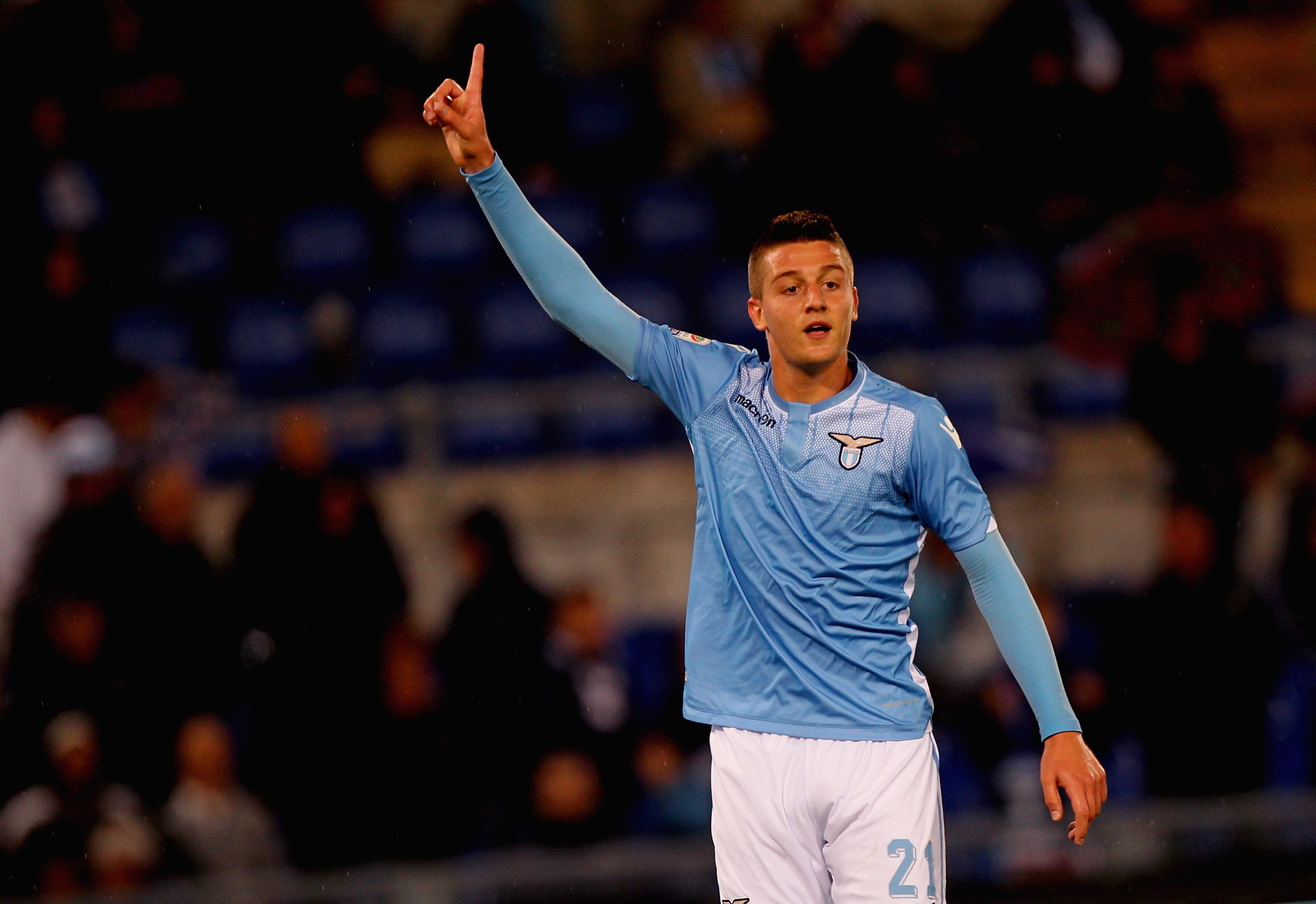 ROME, ITALY - SEPTEMBER 23: Sergej Milinkovic-Savic of SS Lazio reacts during the Serie A match between SS Lazio and Genoa CFC at Stadio Olimpico on September 23, 2015 in Rome, Italy. (Photo by Paolo Bruno/Getty Images)