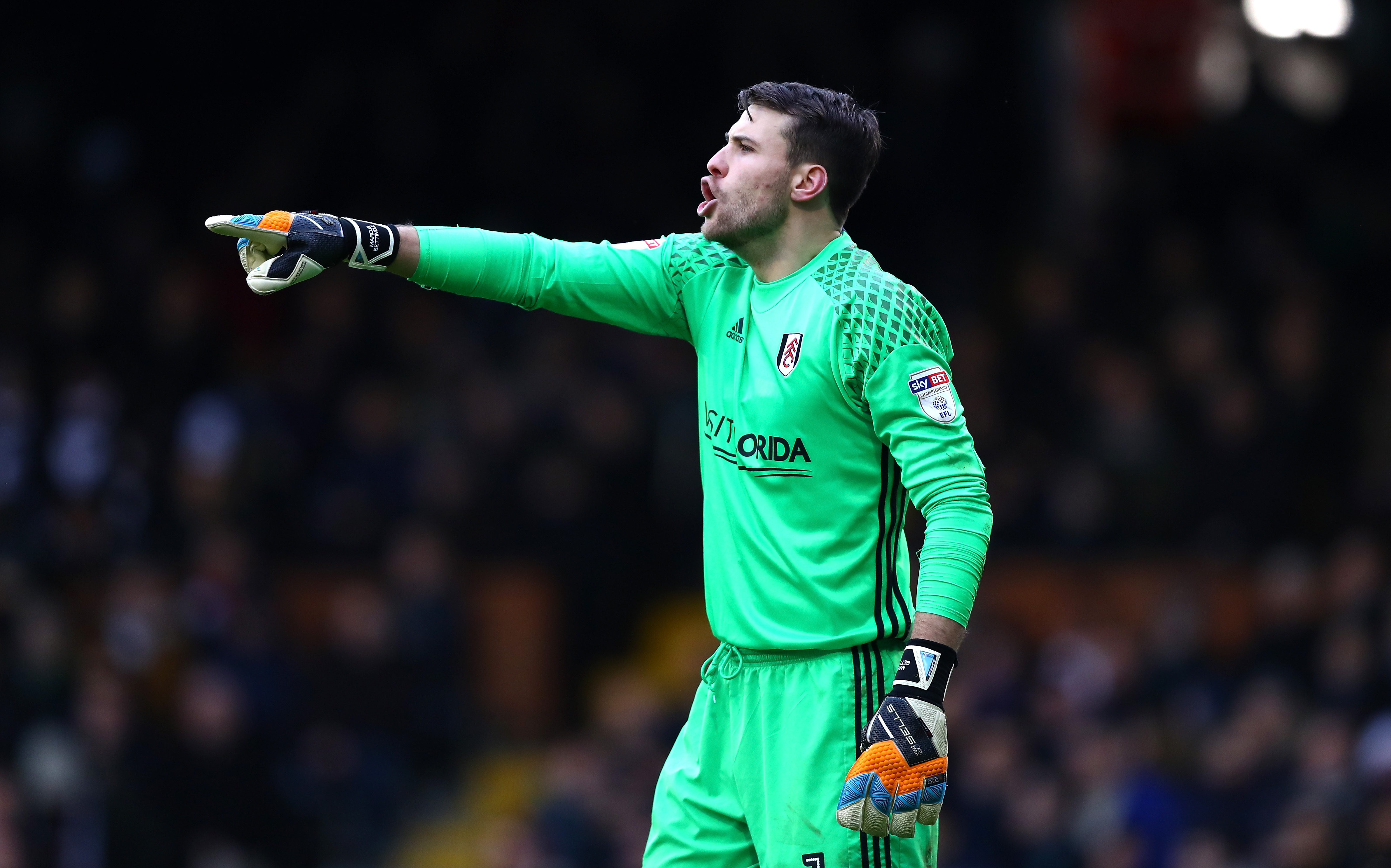 LONDON, ENGLAND - JANUARY 29:  Marcus Bettinelli of Fulham FC gives his team instructions during The Emirates FA Cup Fourth Round match between Fulham and Hull City at Craven Cottage on January 29, 2017 in London, England.  (Photo by Dan Istitene/Getty Images)
