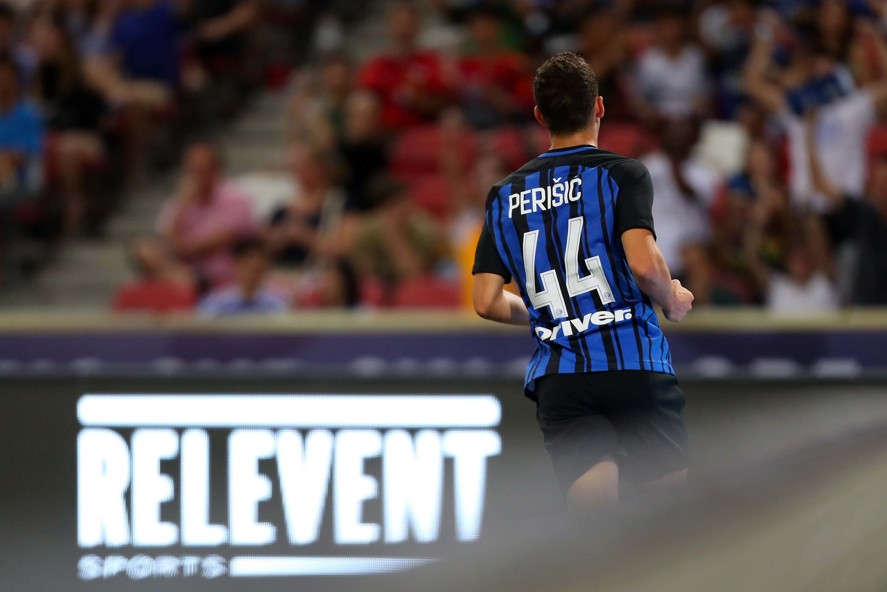 SINGAPORE - JULY 29: Ivan Perisic of FC Internazionale reels away after scoring against Chelsea FC during the International Champions Cup match between FC Internazionale and Chelsea FC at National Stadium on July 29, 2017 in Singapore. (Photo by Stanley Chou/Getty Images for ICC)
