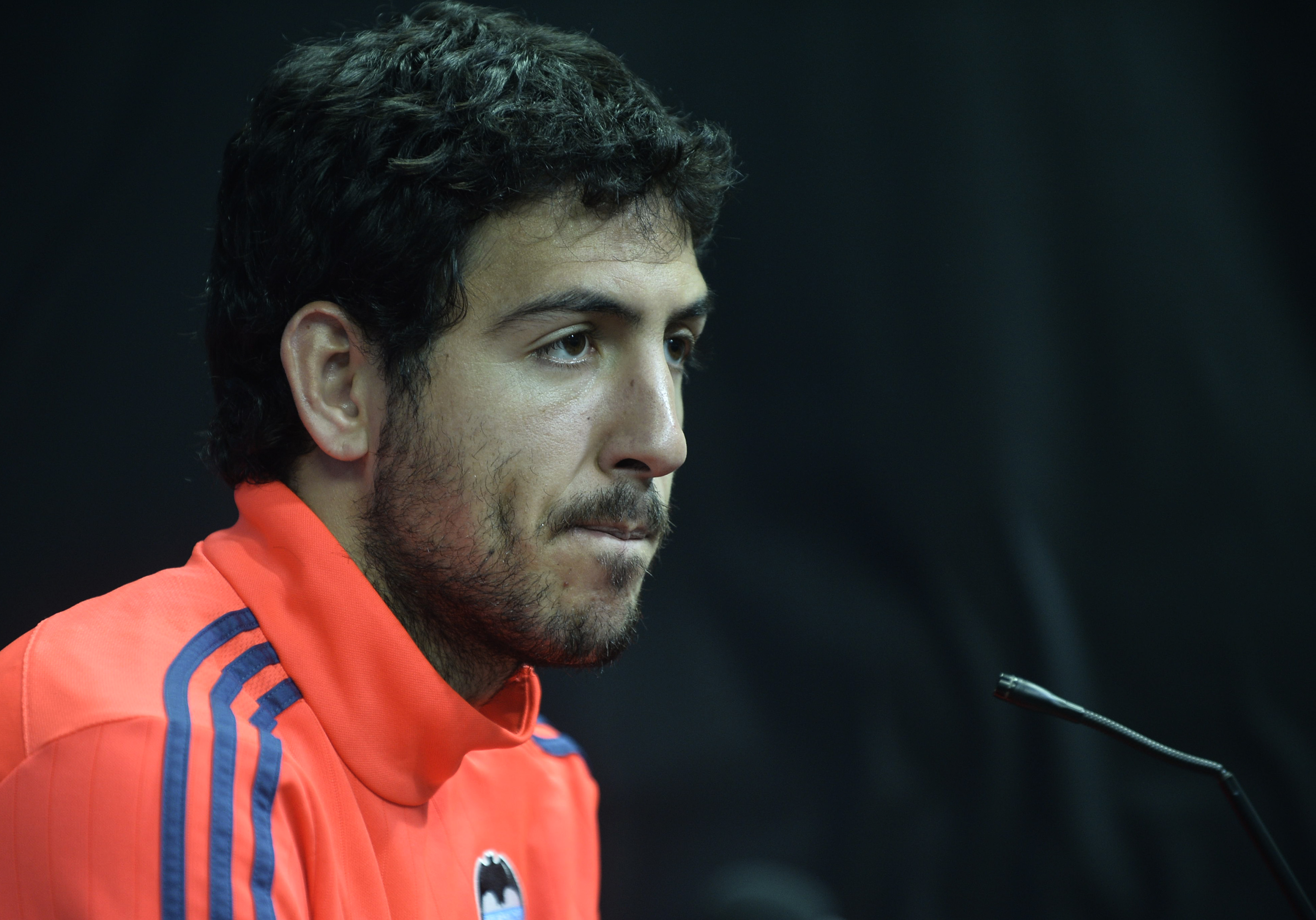 Dani Parejo gives a press conference at the Valencia's Sport City  in Valencia on December 08, 2015, on the eve of the UEFA Champions League match Valencia CF vs Lyon .AFP PHOTO/ JOSE JORDAN / AFP / JOSE JORDAN        (Photo credit should read JOSE JORDAN/AFP/Getty Images)