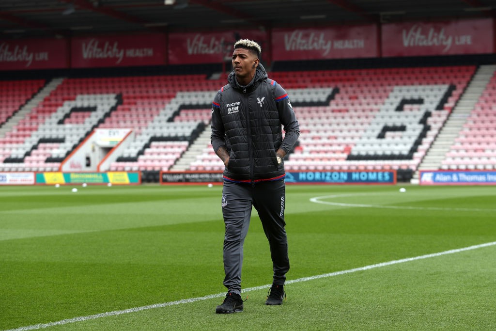 BOURNEMOUTH, ENGLAND - APRIL 07: Patrick van Aanholt of Crystal Palace takes a look around the stadium prior to the Premier League match between AFC Bournemouth and Crystal Palace at Vitality Stadium on April 7, 2018 in Bournemouth, England. (Photo by Christopher Lee/Getty Images)