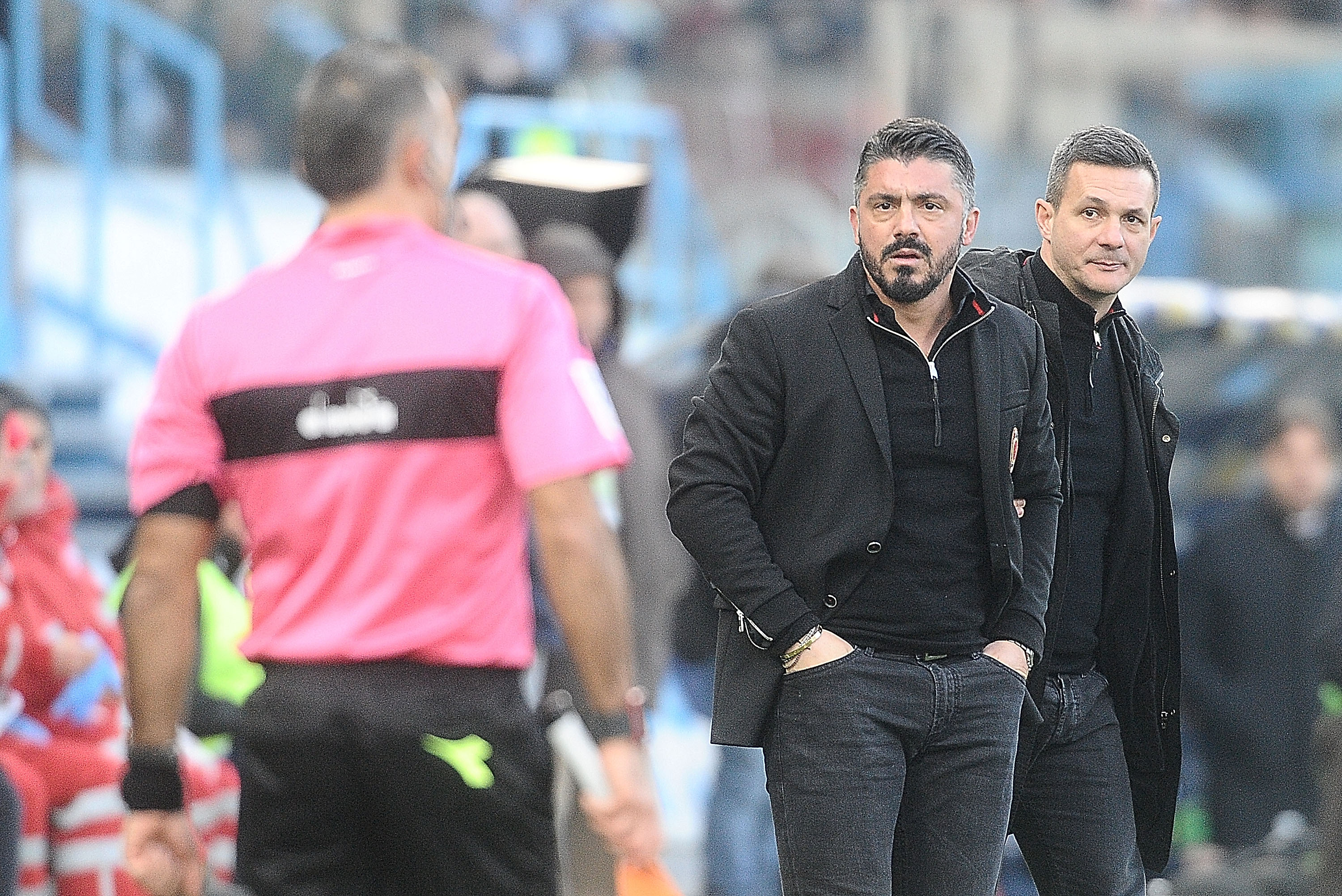 FERRARA, ITALY - FEBRUARY 10: Gennaro Gattuso of AC Milan looks on during the serie A match between Spal and AC Milan at Stadio Paolo Mazza on February 10, 2018 in Ferrara, Italy.  (Photo by Mario Carlini / Iguana Press/Getty Images)