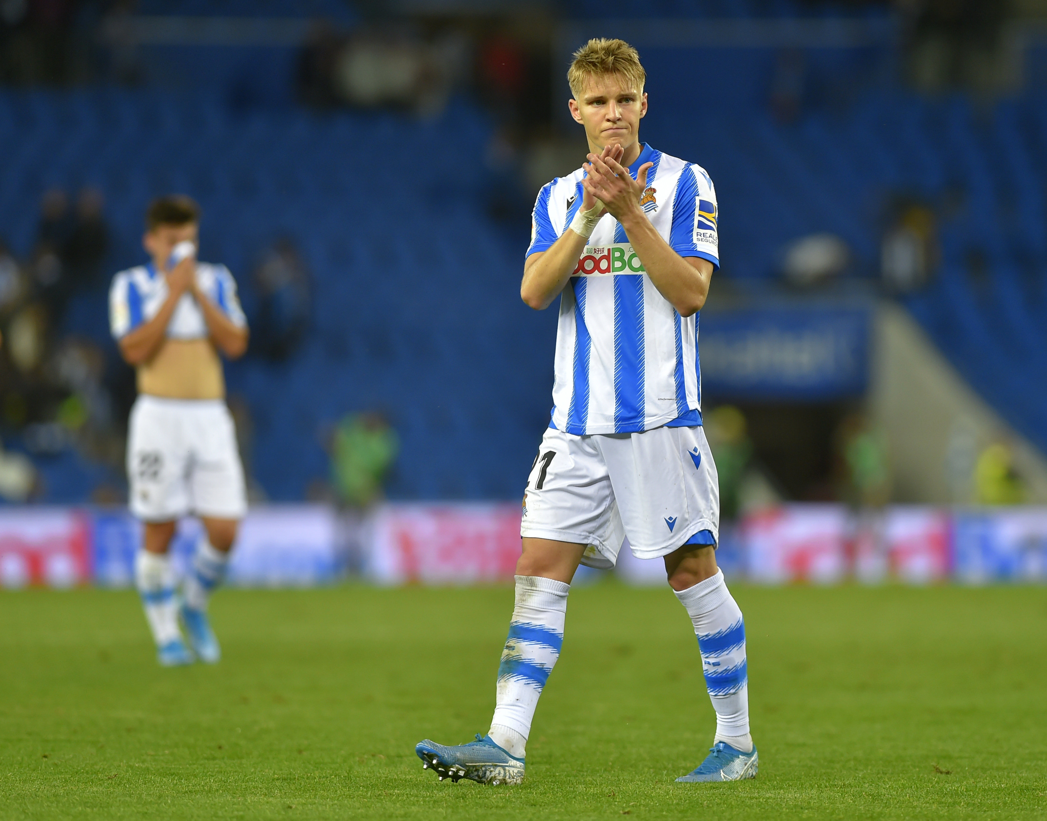 Odegaard impressed on loan at Real Sociedad. (Photo by Ander Gillenea/AFP via Getty Images)